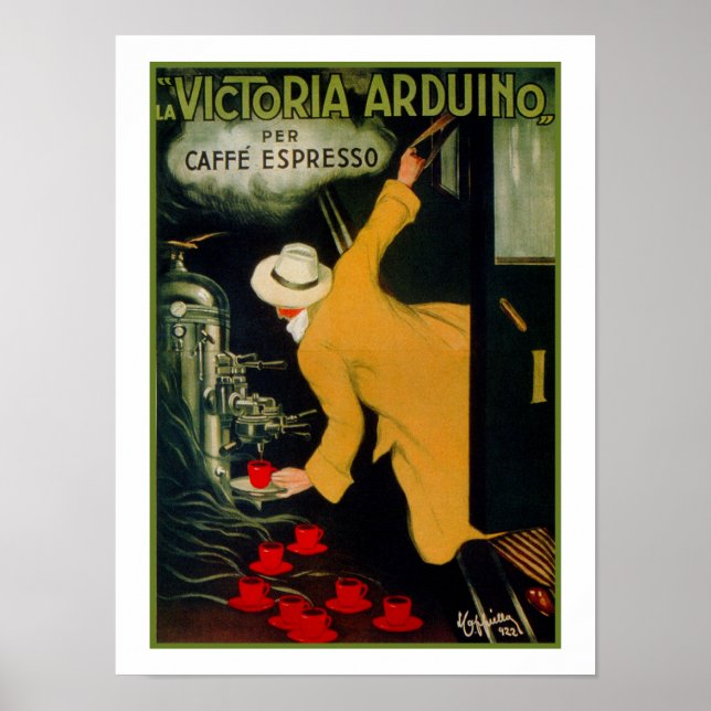 Vintage 1920s Italian coffee machine ad Poster (Front)