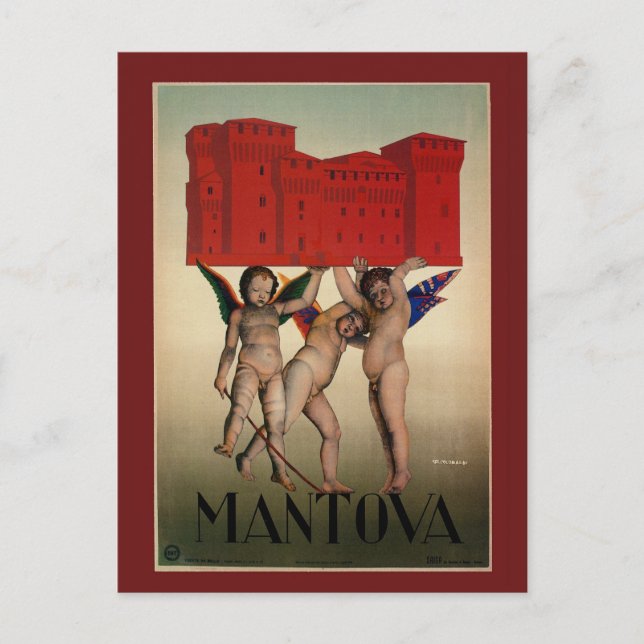 Vintage 1920s Italian travel Mantova Postcard (Front)