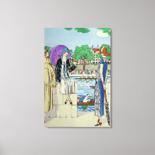 Vintage 1920s Ladies at Crew Race Regatta Canvas Print