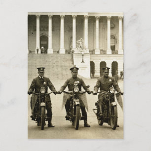 Vintage 1920s Motorcycle Cops Postcard