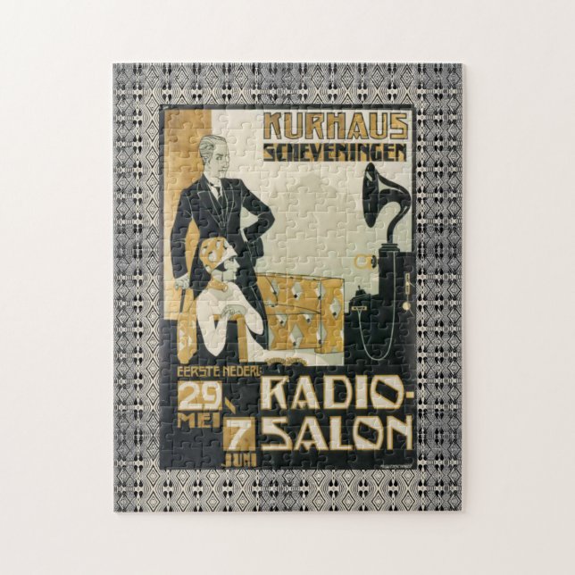Vintage 1920s Netherlands Radio Salon Jigsaw Puzzle (Vertical)