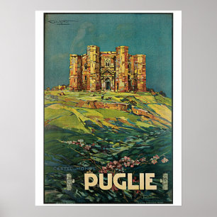 Vintage 1920s Puglia Italy travel Ad Poster
