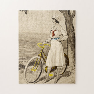 Vintage 1920s Woman Bicycle Advertisement Jigsaw Puzzle