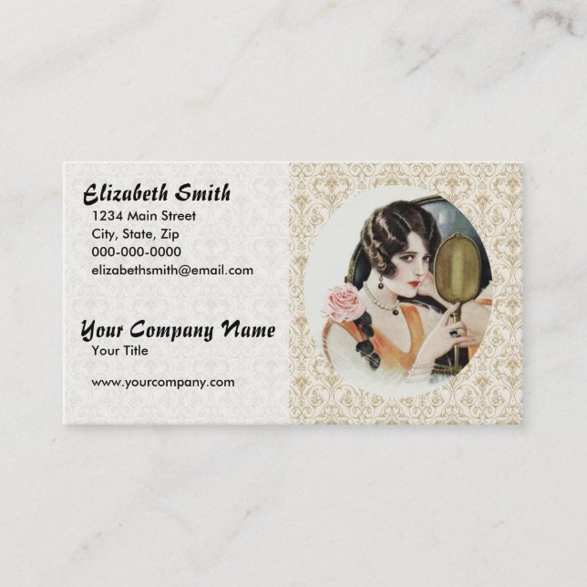 Vintage 1920s Woman Business Card (Front)