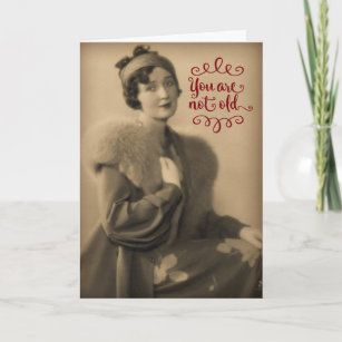 Vintage 1920s Woman Who Is Retro, Not Old Birthday Card