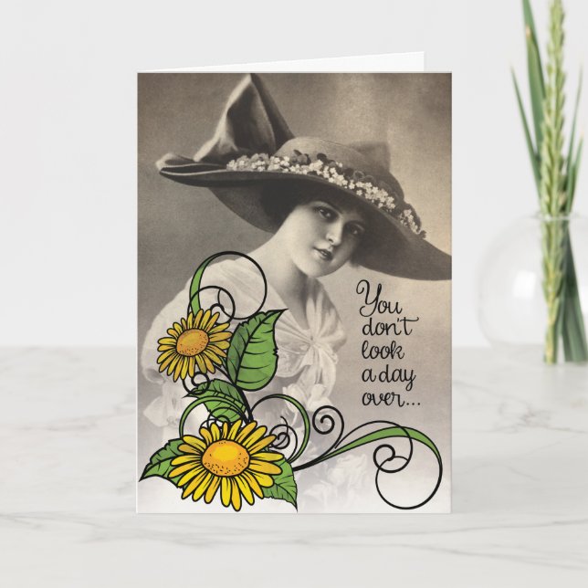 Vintage 1920s Woman-You Look Fabulous Birthday Card (Front)