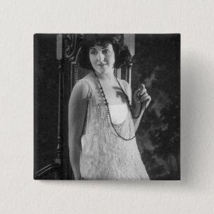 Vintage 1920s Women's Flapper Fashion 15 Cm Square Badge