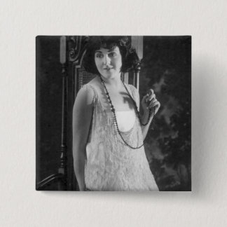 Vintage 1920s Women's Flapper Fashion 15 Cm Square Badge