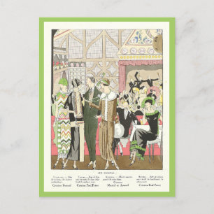 Vintage 1924 Fashion Illustration Postcard