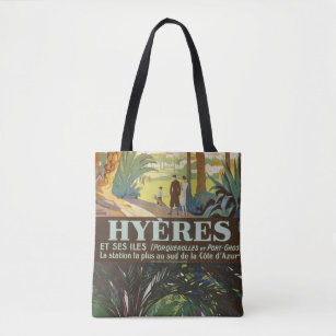 Vintage 1925 French Riviera - Hyeres tote bag