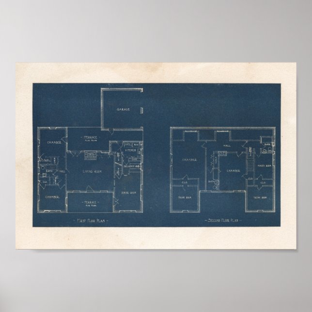 Vintage 1927 House Design 10A2 Layout Print (Front)