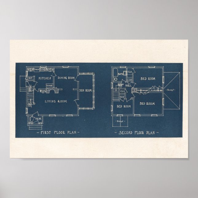 Vintage 1927 House Design 10A5 Print Interior (Front)