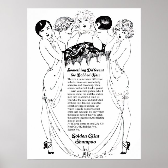 Vintage 1927 Shampoo Advertisement Poster (Front)