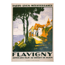 Vintage 1930 Flavigny French Travel Poster