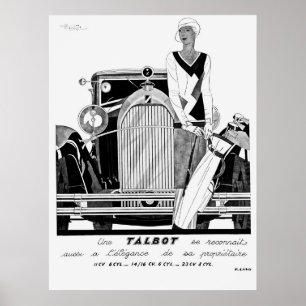 Vintage 1930 Talbot Poster