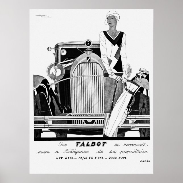 Vintage 1930 Talbot Poster (Front)