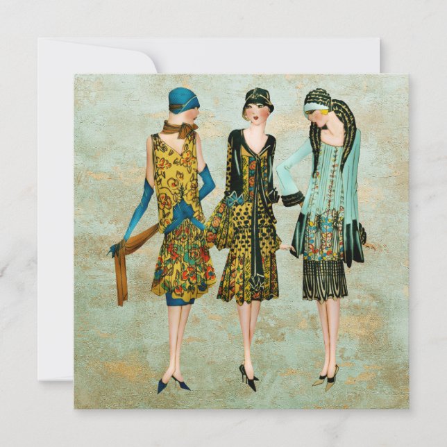 Vintage 1930's Fashion Illustration Card (Front)