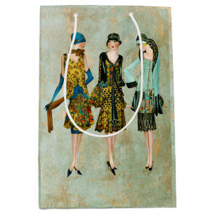 Vintage 1930's Fashion Illustration Medium Gift Bag