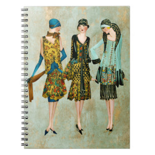 Vintage 1930's Fashion Illustration Notebook