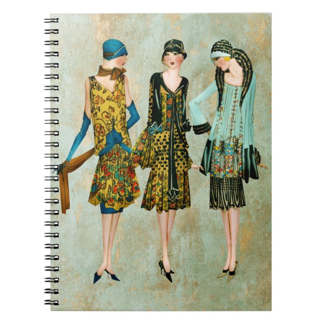 Vintage 1930's Fashion Illustration Notebook (Front)