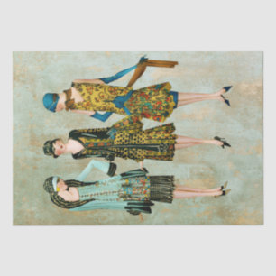 Vintage 1930's Fashion Illustration Tissue Paper