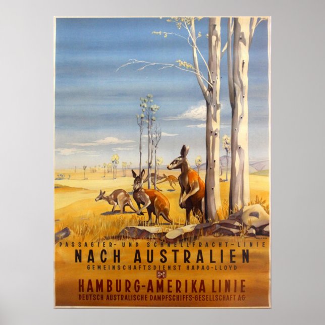 Vintage (1930s) German HAPAG Cruise Line Travel Poster (Front)