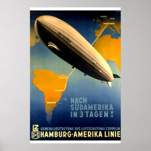 Vintage - 1930's Graf Zeppelin Travel Poster
