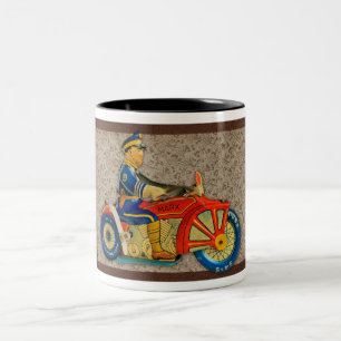 VINTAGE 1930S MOTORCYCLE COP TIN TOY Mug