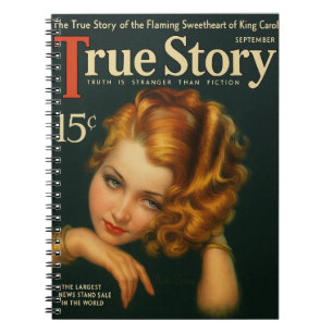 Vintage 1930s True Story Magazine Cover Notebook 