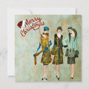 Vintage 1930's Women Christmas Greeting Holiday Card