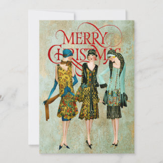 Vintage 1930's Women Christmas Greeting Holiday Card