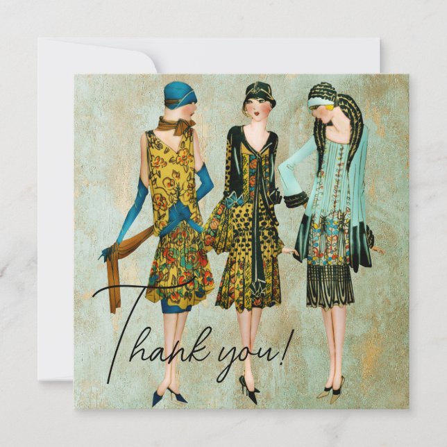 Vintage 1930's Women Thank you Holiday Card (Front)
