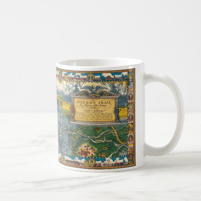 Vintage 1932 Oregon Trail Restored Map Coffee Mug (Right)