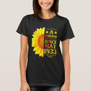 Vintage 1933  89 Years Old May 89th Sunshine Birth T-Shirt