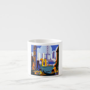 Vintage 1934 Chicago World Fair Travel Poster Espresso Cup