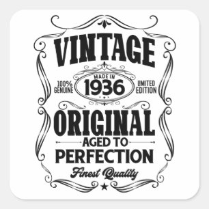 Vintage 1936 aged to perfection square sticker