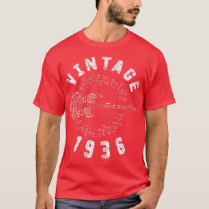 Vintage 1936 Birthday Limited Edition Guitar Music T-Shirt