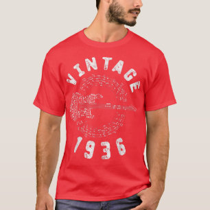 Vintage 1936 Birthday Limited Edition Guitar Music T-Shirt