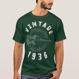 Vintage 1936 Birthday Limited Edition Guitar Music T-Shirt