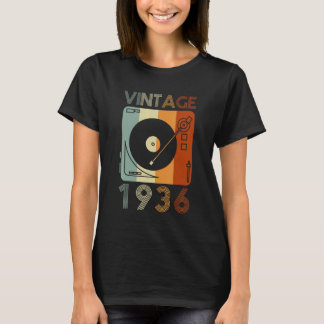 Vintage 1936 Retro Record Player Birthday Vinyl Dj T-Shirt
