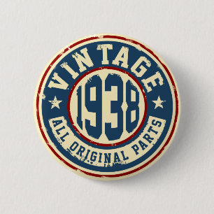 Vintage 1938 All Original Parts 6 Cm Round Badge