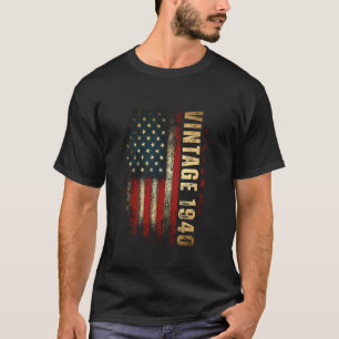 Vintage 1940 American Flag 85th Birthday 85 Years T-Shirt
