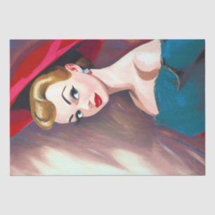 Vintage 1940's 1950's Woman Decoupage Tissue Paper