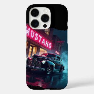Vintage 1940s Classic Car Under Neon Lights iPhone 16 Pro Case