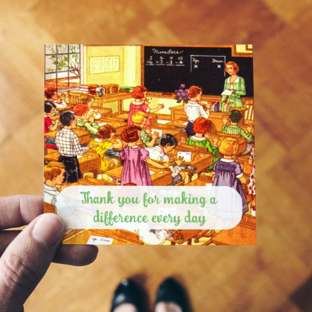 Vintage 1940s Classroom Thank you Teacher Card (Creator Uploaded)