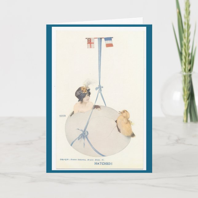 Vintage 1940s Easter Egg Nostalgia Springtime  Card (Front)