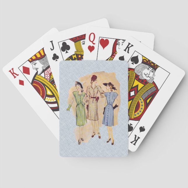 Vintage 1940s Fashion Playing Cards (Back)