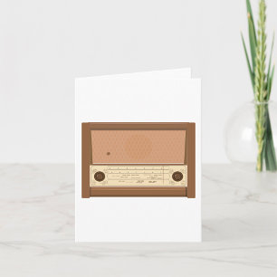Vintage 1940s Retro Wood Radio Card