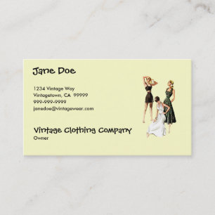 Vintage 1940s Summer Fashions Business Card
