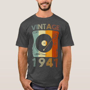 Vintage 1941 Retro Record Player Birthday Vinyl T-Shirt